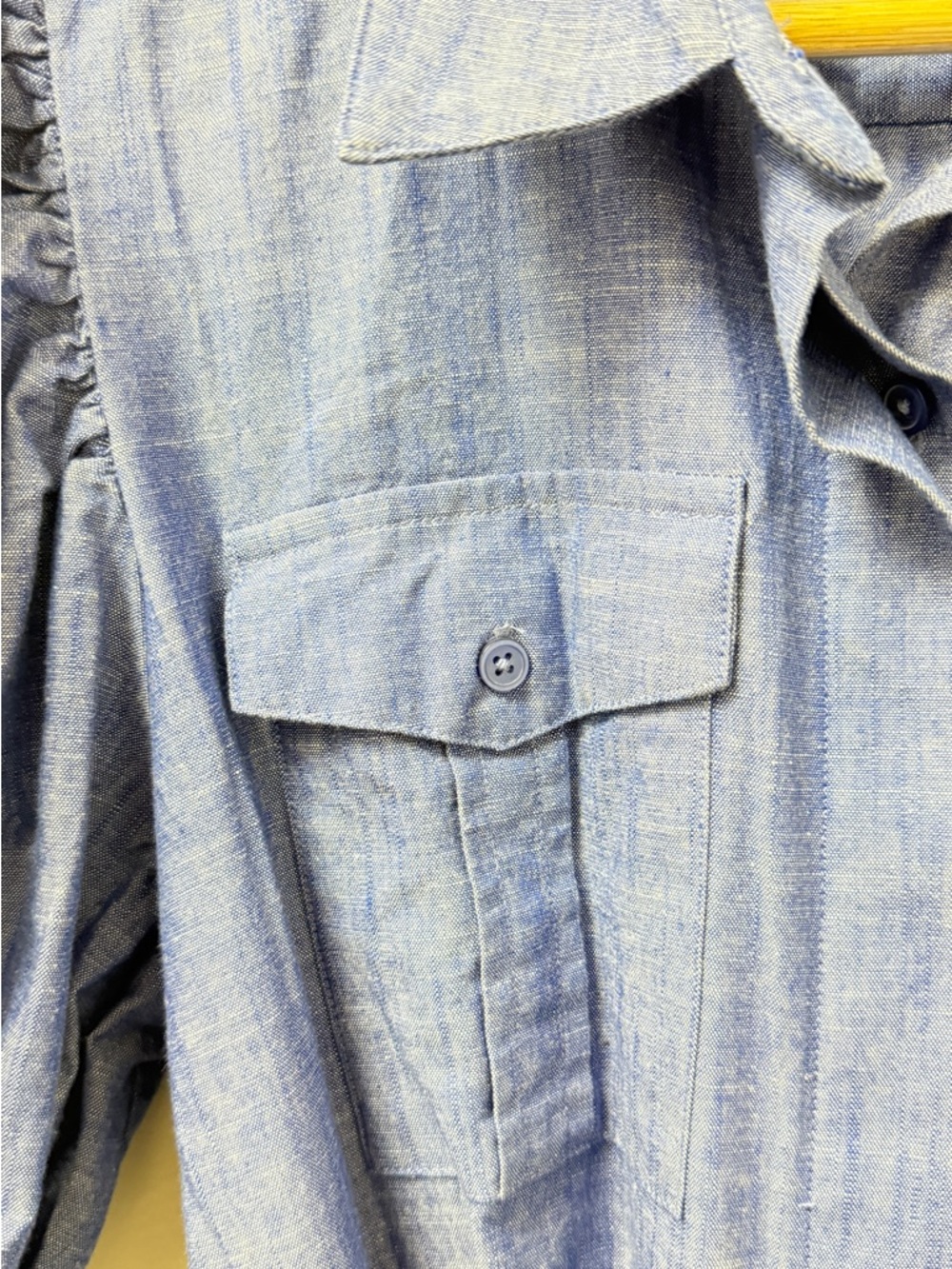 Light Blue Shirt Dress with Tie Waist - Picture 4 of 7